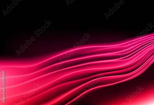 Lines curve glowing light rays neon red and pink technology concept abstract background vector illustration