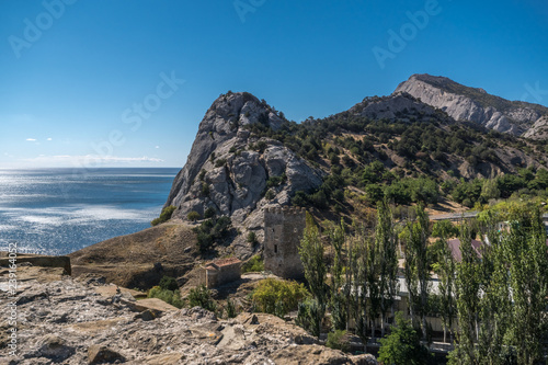 View of the Rocks near the Genoese fortress in Sudak, Crimea