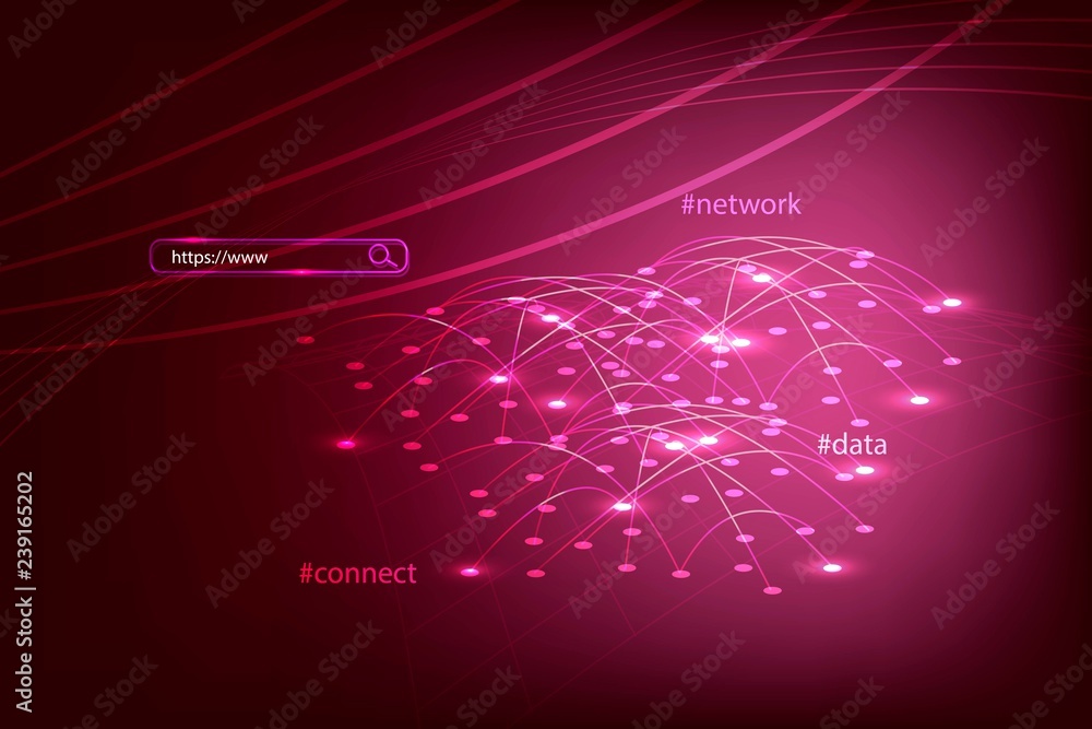 Obraz premium Abstract technology vector background. Global network, Internet, search