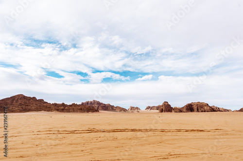 Jordanian desert of Wadi Rum in Jordan.