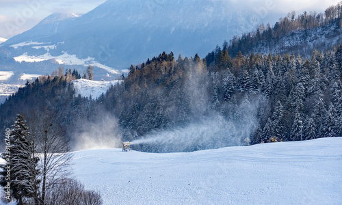 Schneekanone in den bayerischen Alpen photo