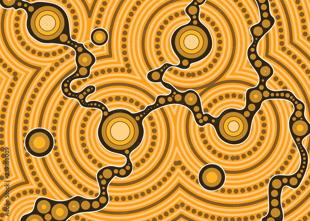 Aboriginal dot art vector painting. Connection concept Stock Vector ...
