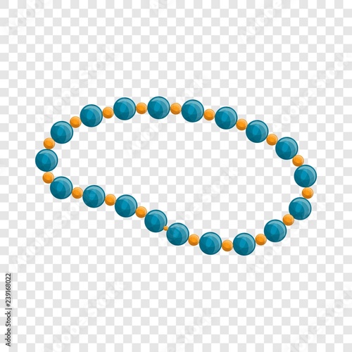 Blue pearl necklace icon. Cartoon of blue pearl necklace vector icon for web design  