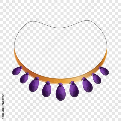 Purple necklace icon. Cartoon of purple necklace vector icon for web design  
