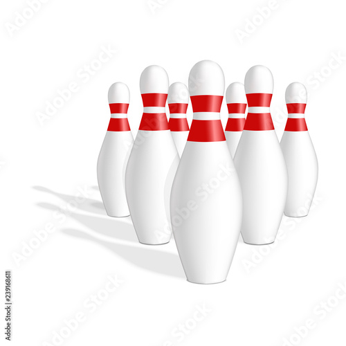 Bowling skittle icon. Realistic illustration of bowling skittle vector icon for web design isolated on white background