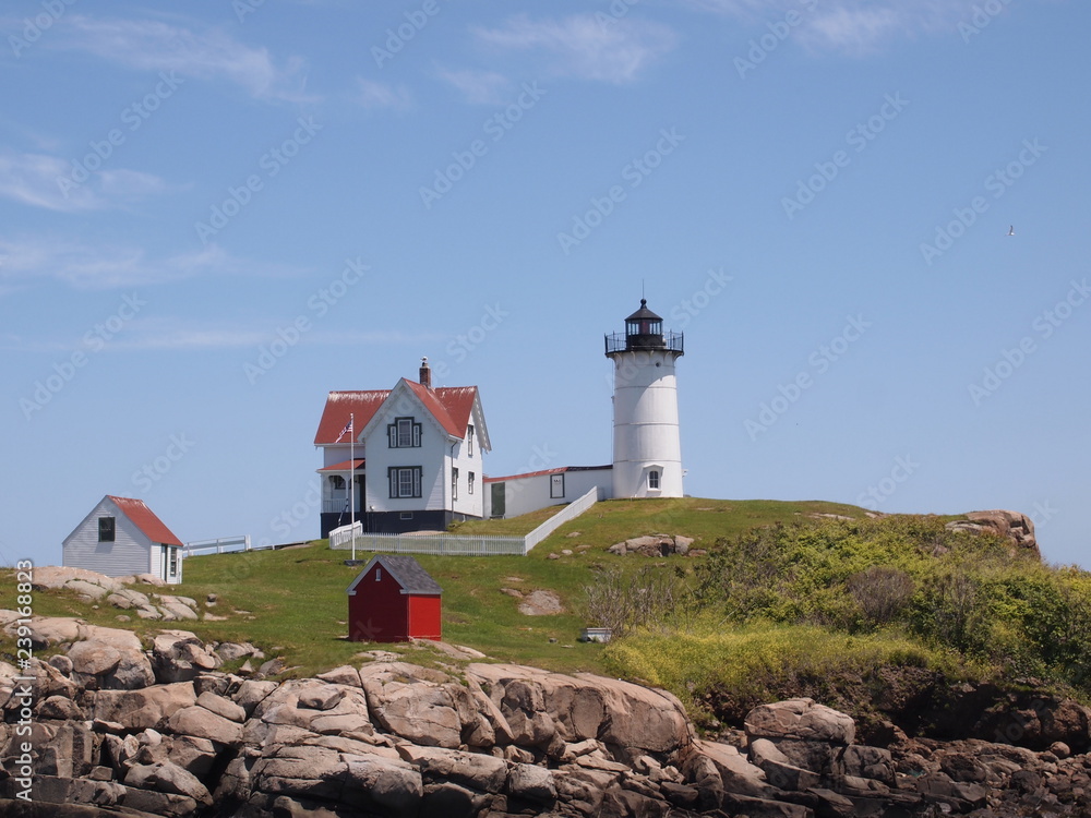 Maine Lighthouse On Island