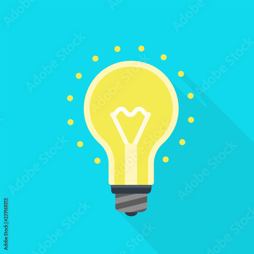 Light bulb icon. Flat illustration of light bulb vector icon for web design