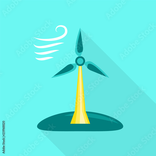 Wind turbine icon. Flat illustration of wind turbine vector icon for web design