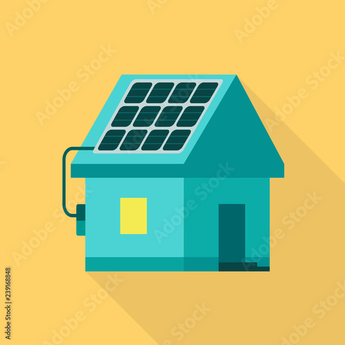 Eco house icon. Flat illustration of eco house vector icon for web design