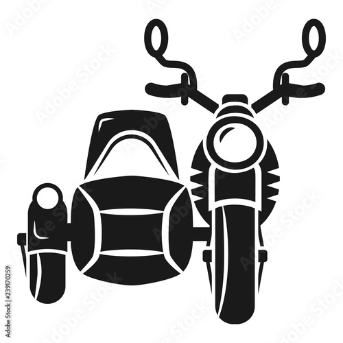 Motorbike with carriage icon. Simple illustration of motorbike with carriage vector icon for web design isolated on white background
