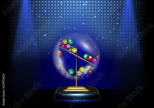 lottery drum on the podium