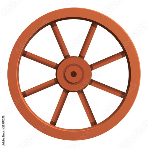 Wheel cart icon. Cartoon of wheel cart vector icon for web design isolated on white background