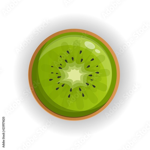 Top view kiwi icon. Cartoon of top view kiwi vector icon for web design isolated on white background