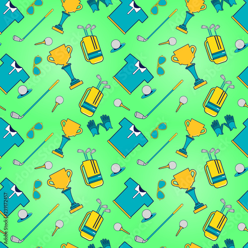 Golf pattern seamless. Cartoon of golf vector pattern seamless for web, poster and wrapping paper