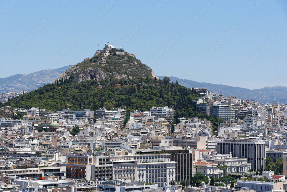 Mont Lycabette vue de l’Acropole, Athènes, Grèce