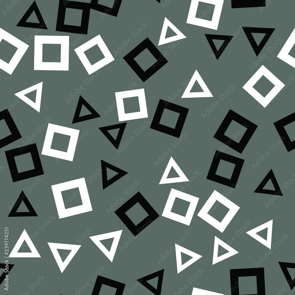 Fototapeta premium Seamless vector EPS 10. Abstract geometric pattern. Multicolor Figures. Texture for print and Banner. Flat style