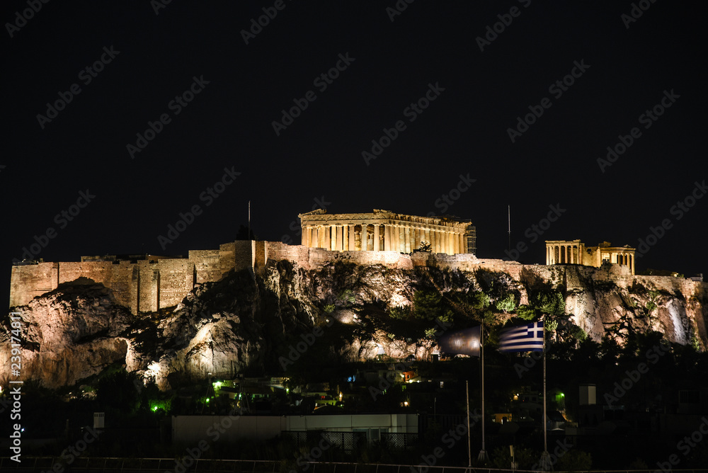 Acropolis night view