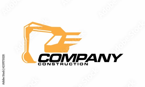 Excavator logo designs template vector illustration - Vector