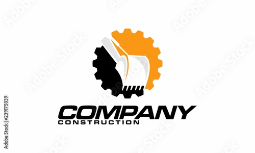 Excavator logo designs template vector illustration - Vector