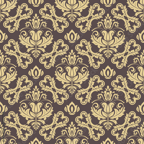 Orient classic pattern. Seamless abstract background with vintage golden elements. Orient background