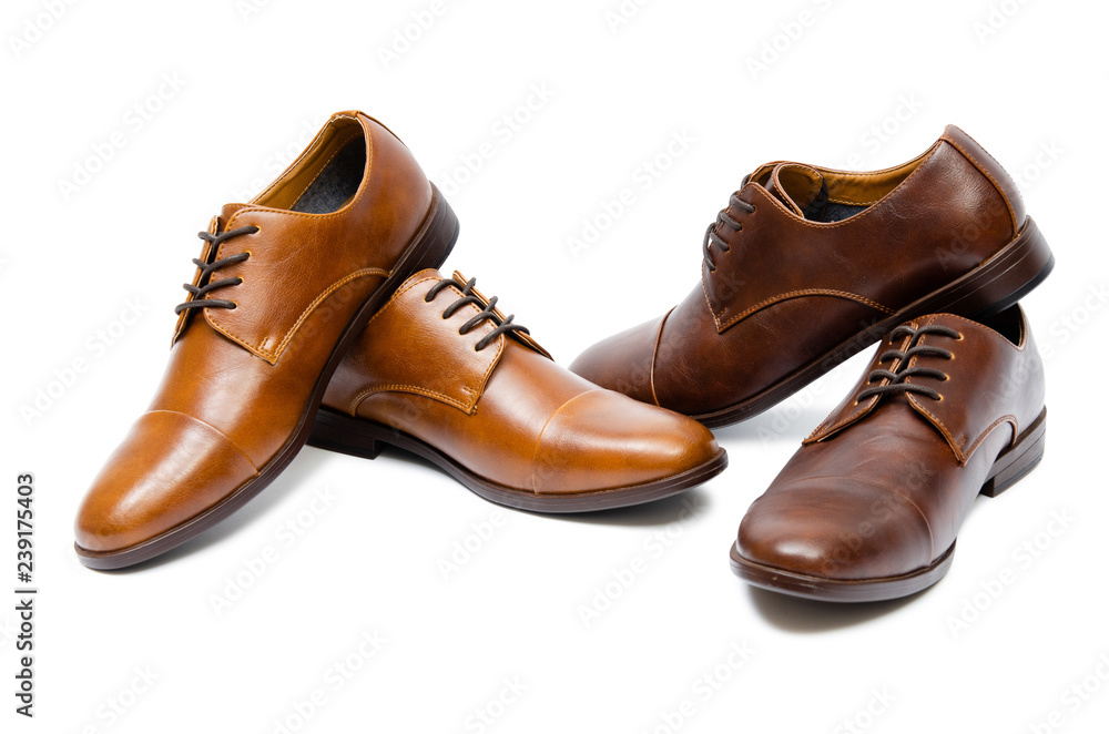 Brown shoes isolated on white background