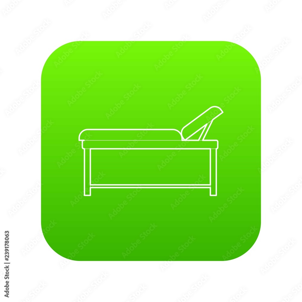 Medical bed icon green vector isolated on white background Medical bed icon green vector isolated on white background