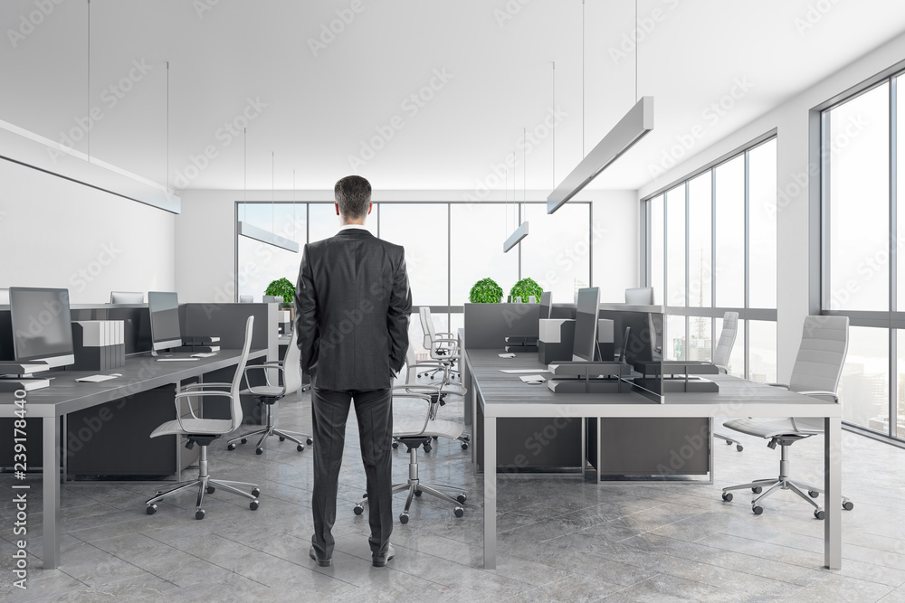 Handsome businessman in modern office Handsome businessman in modern office