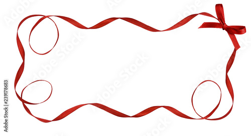 Twisted red satin ribbon in...