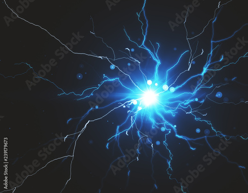 Abstract blue lightning background