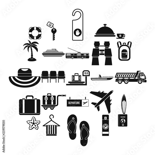 Travel guide icons set. Simple set of 25 travel guide vector icons for web isolated on white background