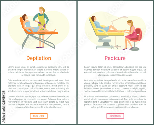 Depilation and Epilation of Woman Legs Vector