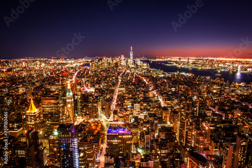 New York City landscape in evening