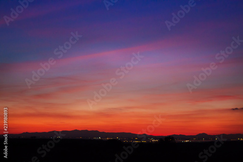 Colorful sky in beautiful sunset in Italy