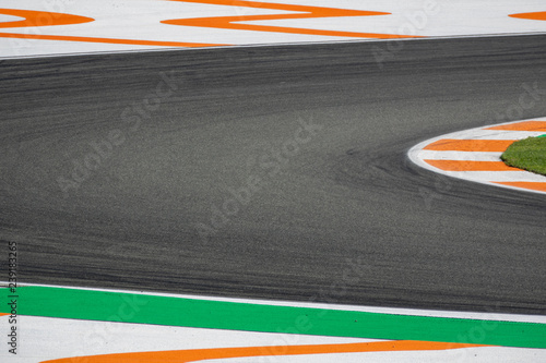 Grand prix racing circuit curve detailed view © F.C.G.