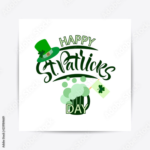 illustration of Happy Saint Patrick's Day logotype. photo