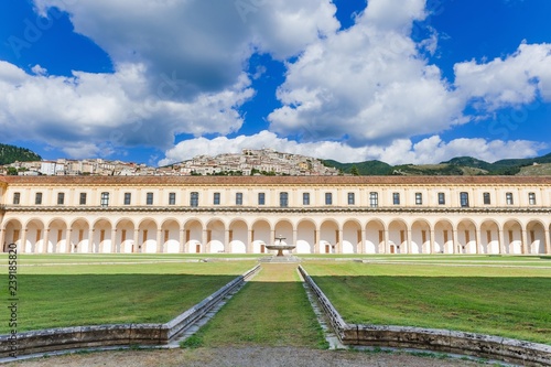 Obraz na płótnie Padula, Italy - September 2018: Internal Courtyard Certosa Di San Lorenzo w salonie