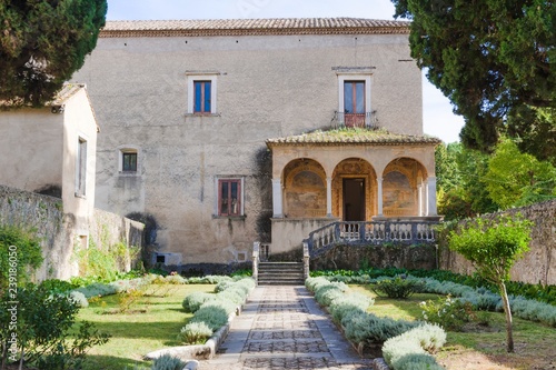 Padula, Italy - September 2018: Overview of the Garden of the Prior of San Lorenzo