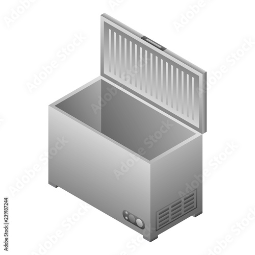 Deep freezer icon. Isometric of deep freezer vector icon for web design isolated on white background