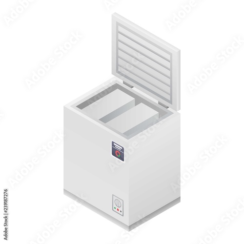 Home deep freezer icon. Isometric of home deep freezer vector icon for web design isolated on white background