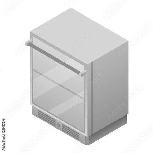 Commercial freezer icon. Isometric of commercial freezer vector icon for web design isolated on white background