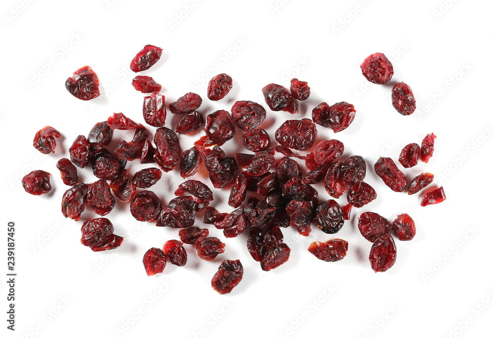 Dried cranberries isolated on white background Dried cranberries isolated on white background