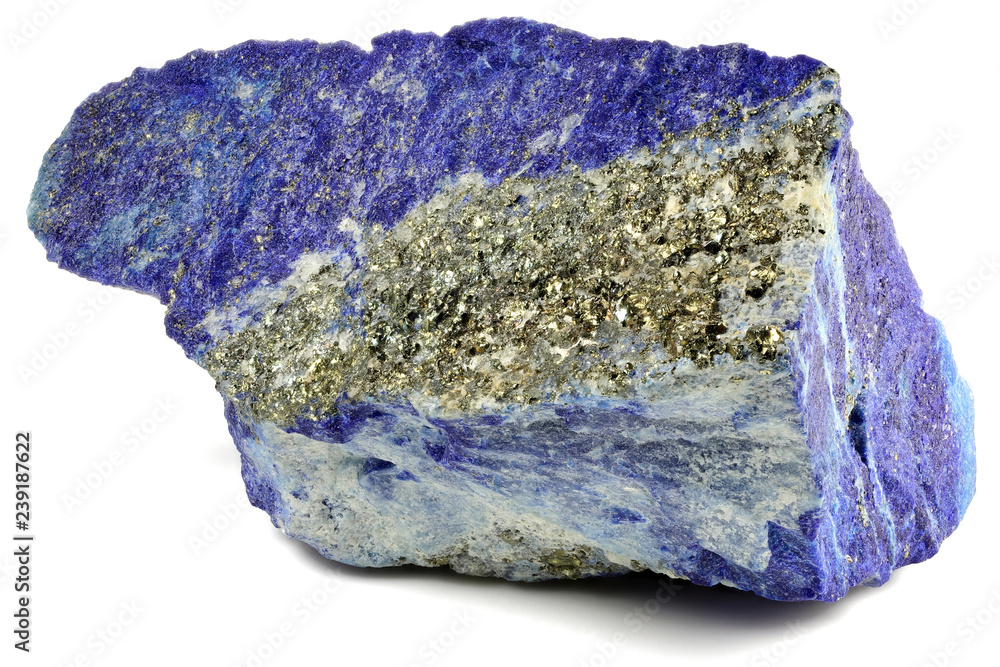 madani lapis lazuli from Badakhshan province Afghanistan isolated
