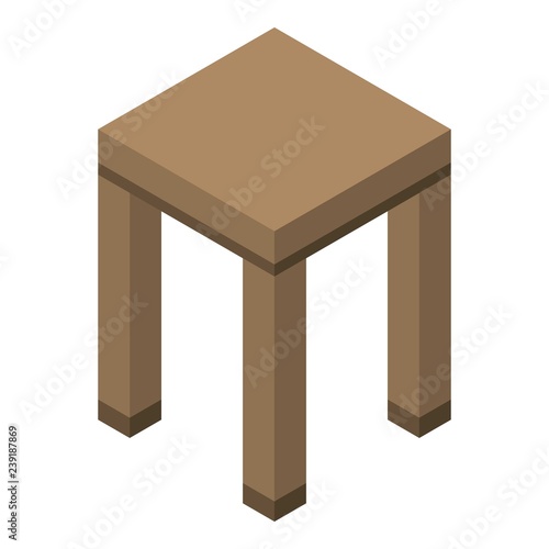 Backless stool icon. Isometric of backless stool vector icon for web design isolated on white background