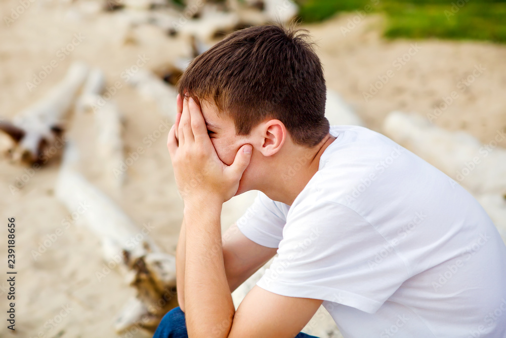 Sad Young Man outdoor