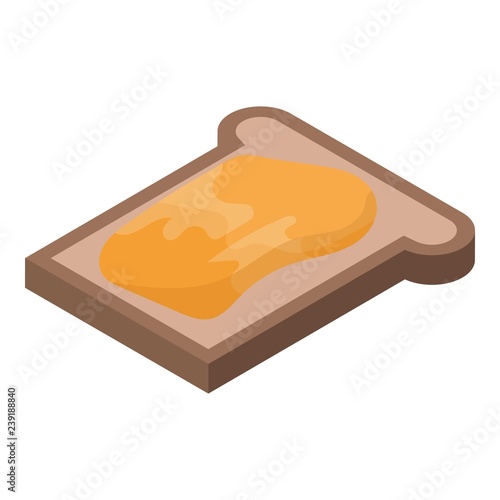Honey on bread icon. Isometric of honey on bread vector icon for web design isolated on white background