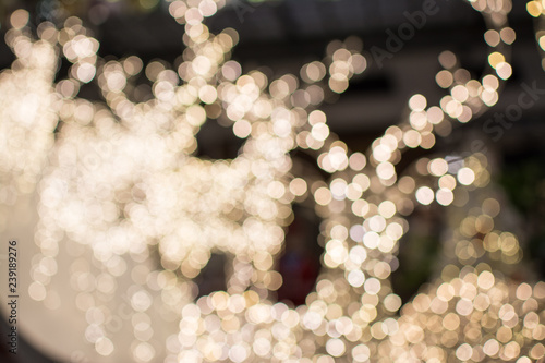 Reindeer Christmas background,  golden of bokeh background