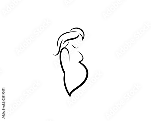 beauty pregnant women vector icon