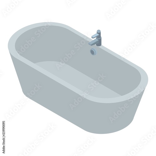 Empty bathtub icon. Isometric of empty bathtub vector icon for web design isolated on white background