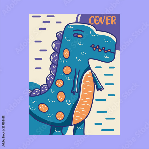 Dinosaur baby girl cute print. Cool brachiosaurus illustration for nursery t-shirt, kids apparel, invitation, simple scandinavian child design. Text slogan. - Vector