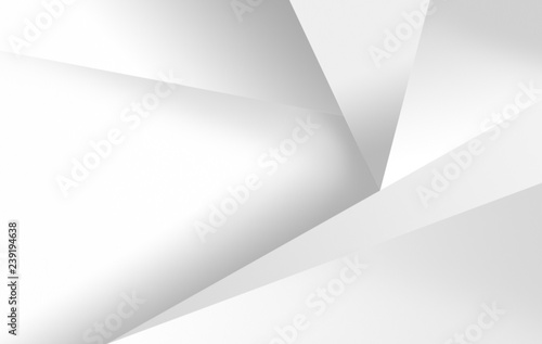 Clean white and light gray abstract background with geometric shapes.